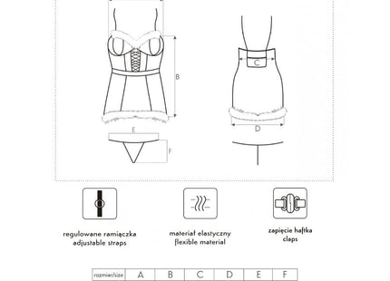 Aethe corsett set mit spitzendetails in weichem elastischem material mit verstellbaren trägern und verschluss in L/XL