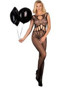 Schwarzer fishnet-bodystocking mit cut-out-detail von livco corsetti fashion eine größe ohne schrittbereich