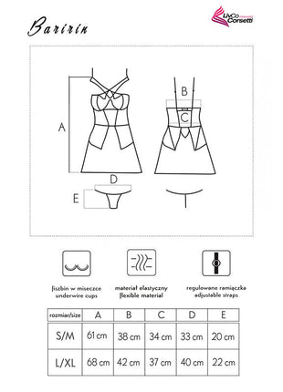 Baririn bustier aus flexibler schwarze material mit verstellbaren trägern aus livco corsetti fashion