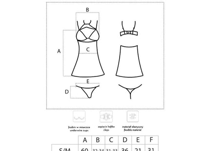 Binella set babydoll und tanga schwarz mit unterbrust cups und elastischem material von livco corsetti fashion