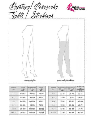 Livo fashion corsetti strümpfe schwarz größe chart mit maßen für höhe hüfte gewicht beinlänge und fußumfang