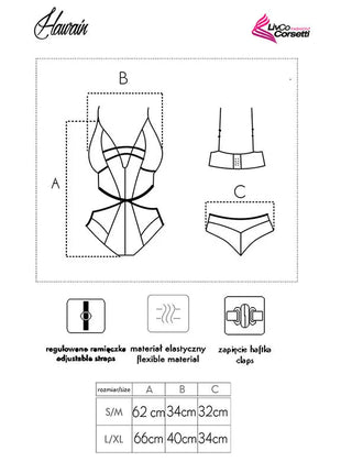 Hawaiian lingerie set livco corsetti fashion hawain lc 90665 body schwarz with adjustable straps and flexible elastic material