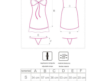 Delicate rosa spitzen-babydoll mit verstellbaren spaghetti-trägern und elastischem stoff von livco corsetti fashion