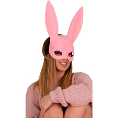 Livco corsetti fashion kohu rabbit pink maske mit langen, aufrechten ohren und augenausschnitten eine größe