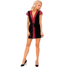Schwarzer samtbademantel mit roten spitzenbesatz und kurzen ärmeln von livco corsetti fashion kumiko lc 90428