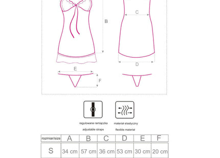 Delikates rosa baby-doll mit verstellbaren trägern und weichem elastischem material von livco corsetti fashion
