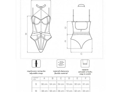 Rubika bodysuit schwarz mit verstellbaren trägern und elastischem material im livco corsetti fashion set