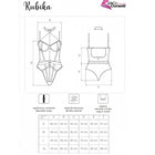 Rubika bodysuit schwarz mit verstellbaren trägern und elastischem material im livco corsetti fashion set