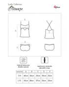 Miraaze scallop collection lingerie set mit flexiblem material, verstellbaren trägern und passenden shorts in schwarz