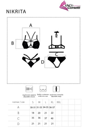 Schwarzes spitzen-bh und passender slip set von livco corsetti fashion nikrita lc 90647 für damen