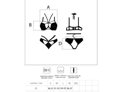 Schwarzes spitzen-bh und passender slip set von livco corsetti fashion nikrita lc 90647 für damen