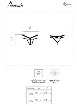 Schwarzer elastischer livco corsetti fashion nomade tanga mit verstellbarem schnallenverschluss rückansicht
