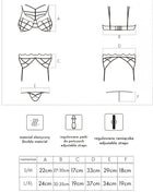 Black line drawing of livco corsetti fashion soledad lc 20217 black lingerie set with adjustable straps and flexible material