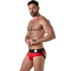 Locker gear jockbrief mit breitem bund in rot xl sportliche, eng anliegende athletische unterhose