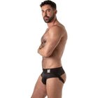 Locker gear jockbrief mit breitem bund in schwarz mit unterstützendem, konturiertem design und markenlabel