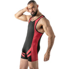 Locker gear open access singlet rot xl wrestling singlet mit mesh panels in schwarz und rot
