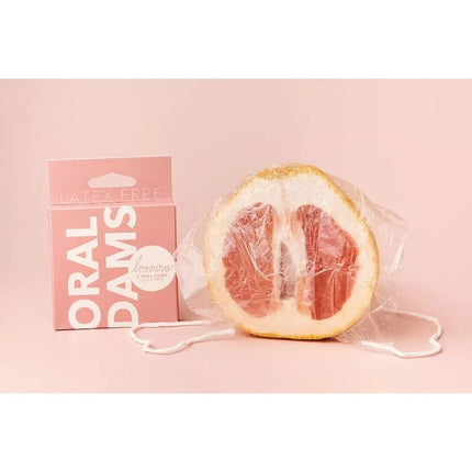 Loovara oral dams physische barriere latexfreie lecktücher in pink verpackung mit silikon grapefruit form molded in folie