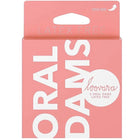 Pink kartonverpackung für loovara oral dams latexfreie oralbarriere 3 stück ohne latex