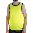 Macho t-shirt sleeveless gym top in bright neon yellow with black trim for l xl sportswear