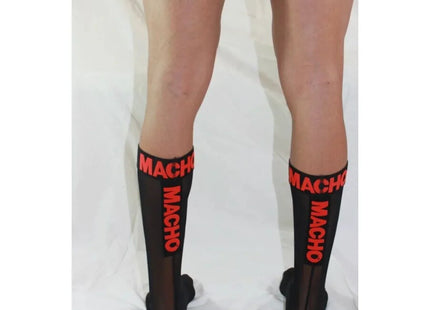 MACHO - DÜNNE SOCKEN EINHEITSGRÖSSE SCHWARZ/ROT