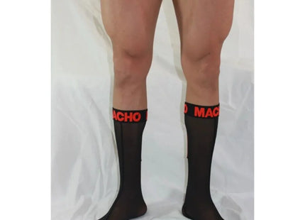 MACHO - DÜNNE SOCKEN EINHEITSGRÖSSE SCHWARZ/ROT