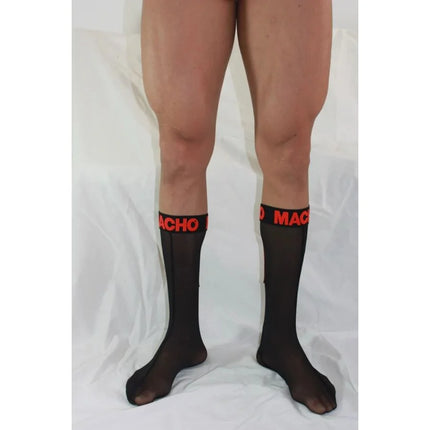 MACHO - DÜNNE SOCKEN EINHEITSGRÖSSE SCHWARZ/ROT