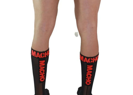 MACHO - DÜNNE SOCKEN EINHEITSGRÖSSE SCHWARZ/ROT