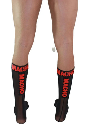 MACHO - DÜNNE SOCKEN EINHEITSGRÖSSE SCHWARZ/ROT