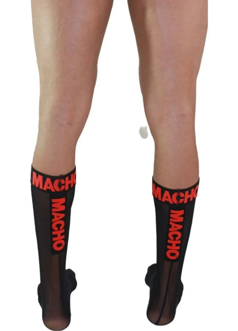 MACHO - DÜNNE SOCKEN EINHEITSGRÖSSE SCHWARZ/ROT