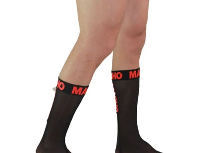 MACHO - DÜNNE SOCKEN EINHEITSGRÖSSE SCHWARZ/ROT