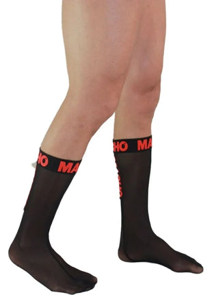 MACHO - DÜNNE SOCKEN EINHEITSGRÖSSE SCHWARZ/ROT