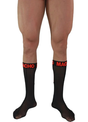 MACHO - DÜNNE SOCKEN EINHEITSGRÖSSE SCHWARZ/ROT