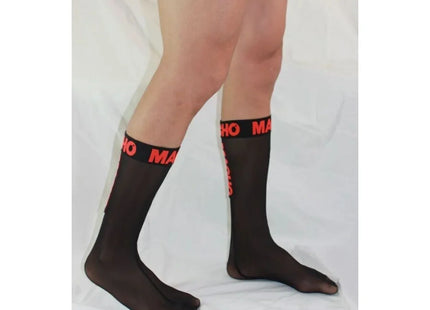 MACHO - DÜNNE SOCKEN EINHEITSGRÖSSE SCHWARZ/ROT