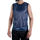 Navyblaues macho t-shirt sleeveless mit schwarzem rand und leichtem glanz ideal für sportliche aktivitäten