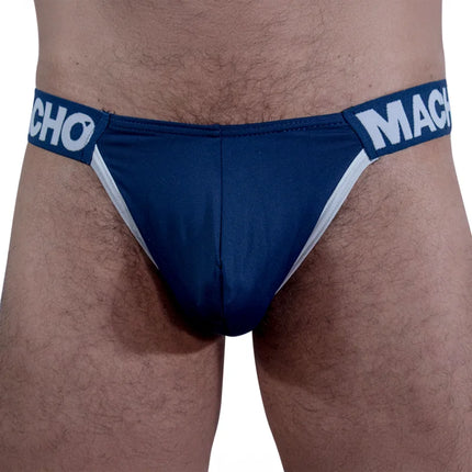 Navi blaue hochwertige machos seiten-slip aus anpassungsfähigem lycra-gewebe mit schmiegtendem material