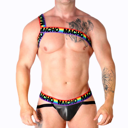 MACHO - RÖMISCHES HARNESS WEISS S/M - BLANCO - Herrengeschirre