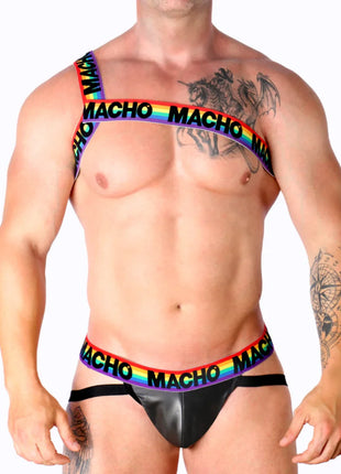 MACHO - RÖMISCHES HARNESS WEISS S/M - BLANCO - Herrengeschirre