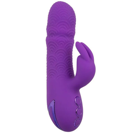 Lila silikon rabbit-vibrator manhattan beach marvel mit wellenstruktur und drei rundknöpfen zur steuerung