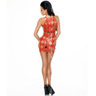 Roter leder-body mit diamantsteppmuster und cut-out-design von me-seduce in größe s/m