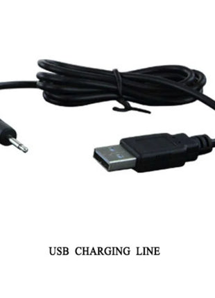 Schwarzes usb-ladekabel mit usb-a-anschluss und 35mm klinkenstecker für merlin anal rotation produkt