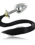 METAL HARD - ANALSTECKER AUS STAHL MIT SCHWANZ 8,89 CM