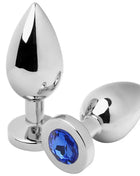METAL HARD - ANALSTECKER DIAMANT BLAU KLEIN 5,71 CM