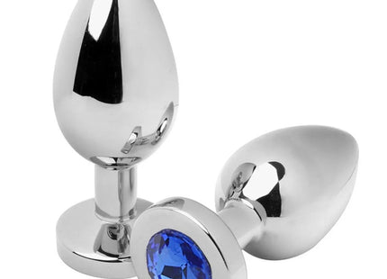 METAL HARD - ANALSTECKER DIAMANT BLAU KLEIN 5,71 CM