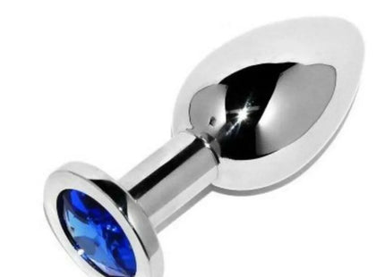 METAL HARD - ANALSTECKER DIAMANT BLAU KLEIN 5,71 CM