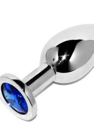 METAL HARD - ANALSTECKER DIAMANT BLAU KLEIN 5,71 CM