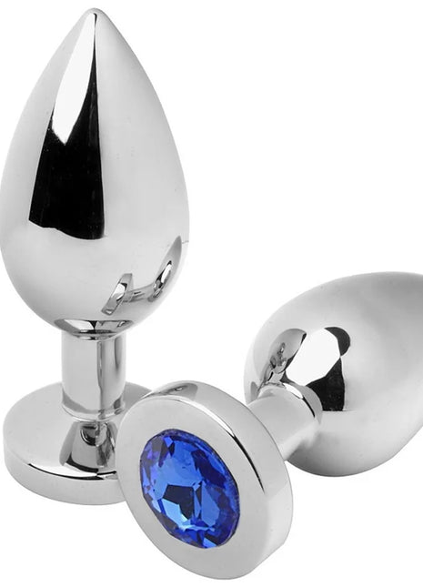 METAL HARD - ANALSTECKER DIAMANT BLAU MITTEL 7,62 CM