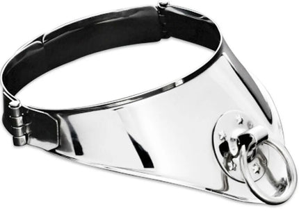 METAL HARD - FESTHALTUNGSHALSBAND MIT RING UND VORHNGESCHLOSS 12,5 CM