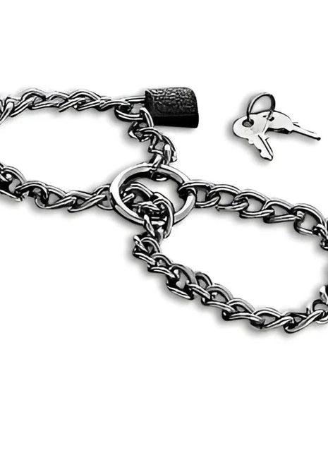 METAL HARD - HANDSCHELLEN MIT EDELSTAHLKETTE.