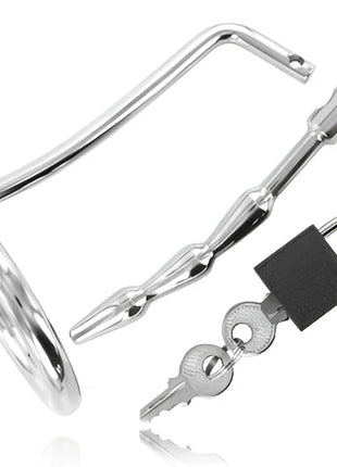 METAL HARD - HODENRING AUS MIT HARNRÖHREN-KEUSCHHEITSSTECKER