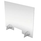 Klarer acryl-sichtschutz mit gebogenen halbtransparenten standfüßen metraquilatbildschirm 100x80 cm special covid-19